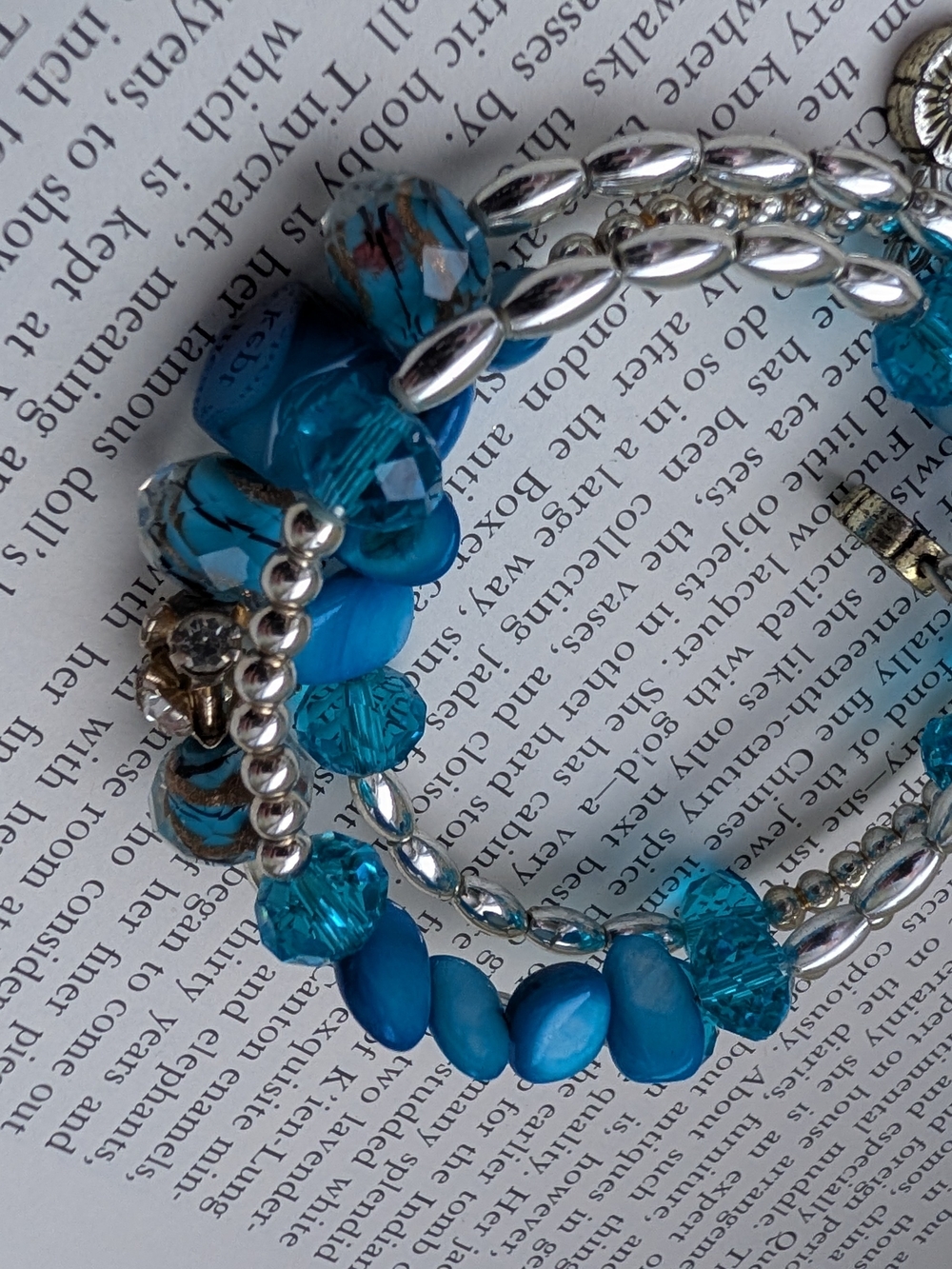 Blue Multi-Strand Beaded Bracelet Stack - Picture 7 of 8